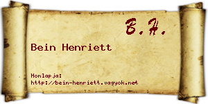 Bein Henriett névjegykártya